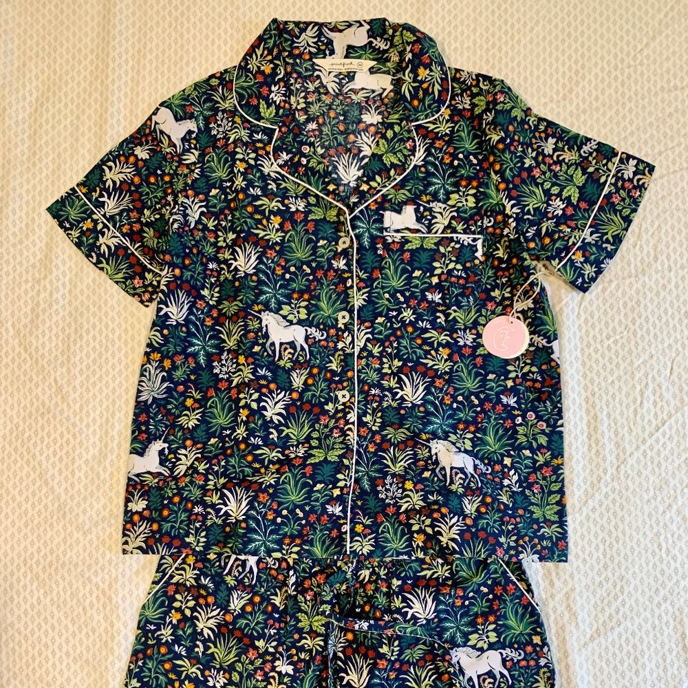 Printfresh Unicorn's Garden Short Pajama Set - Indigo - XS - New with Tags